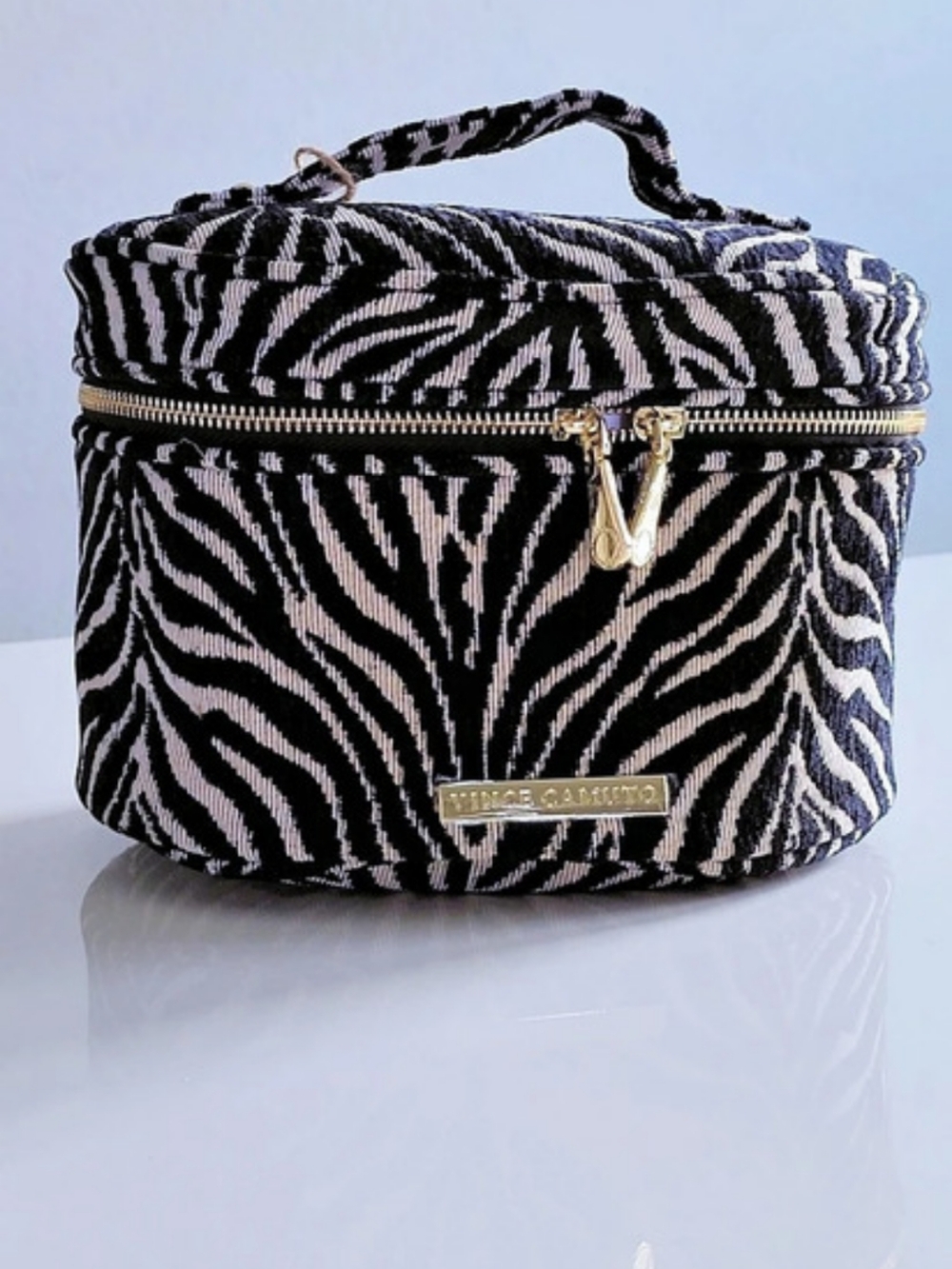 Vince Camuto Zebra Print Cosmetic Train Case